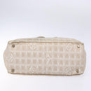 CHANEL New Travel line Hand Bag Nylon Beige Silver CC Auth 141510-9