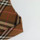 BURBERRY Nova Check Blue Label Shoulder Bag Canvas Brown Silver Auth 141511-16