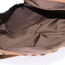 BURBERRY Nova Check Blue Label Shoulder Bag Canvas Brown Silver Auth 141511-12