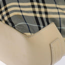 BURBERRY Nova Check Blue Label Tote Bag Canvas Navy Silver Auth 141512-14