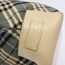 BURBERRY Nova Check Blue Label Tote Bag Canvas Navy Silver Auth 141512-10