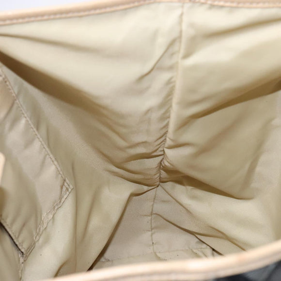 BURBERRY Nova Check Blue Label Tote Bag Canvas Navy Silver Auth 141512