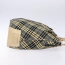 BURBERRY Nova Check Blue Label Tote Bag Canvas Navy Silver Auth 141512-3