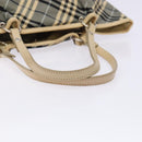 BURBERRY Nova Check Blue Label Tote Bag Canvas Navy Silver Auth 141512-7