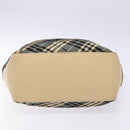 BURBERRY Nova Check Blue Label Tote Bag Canvas Navy Silver Auth 141512-5