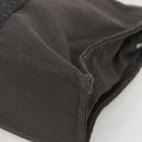 HERMES Her Line MM Hand Bag Canvas Gray Silver Auth 141514-9