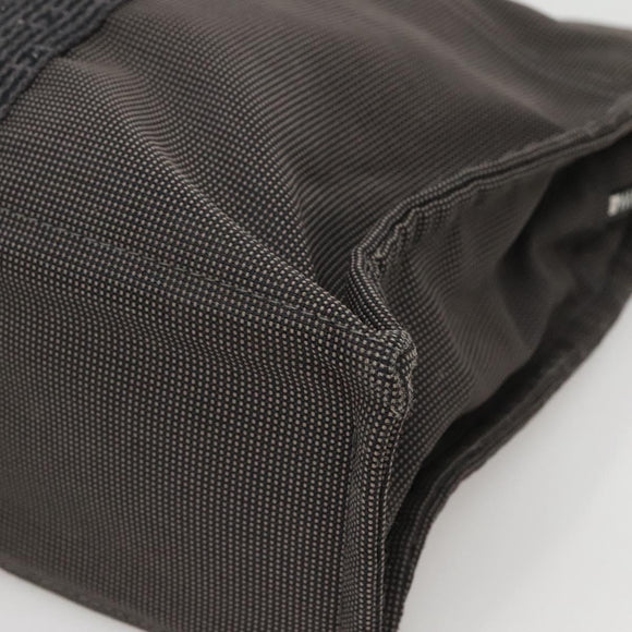 HERMES Her Line MM Hand Bag Canvas Gray Silver Auth 141514