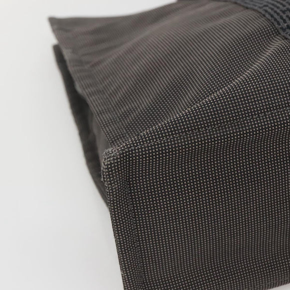 HERMES Her Line MM Hand Bag Canvas Gray Silver Auth 141514