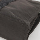 HERMES Her Line MM Hand Bag Canvas Gray Silver Auth 141514-15
