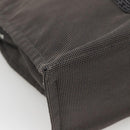 HERMES Her Line MM Hand Bag Canvas Gray Silver Auth 141514-16