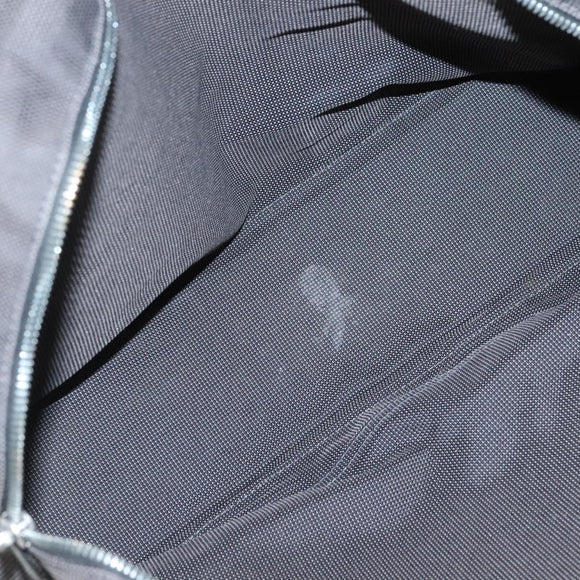 HERMES Her Line MM Hand Bag Canvas Gray Silver Auth 141514