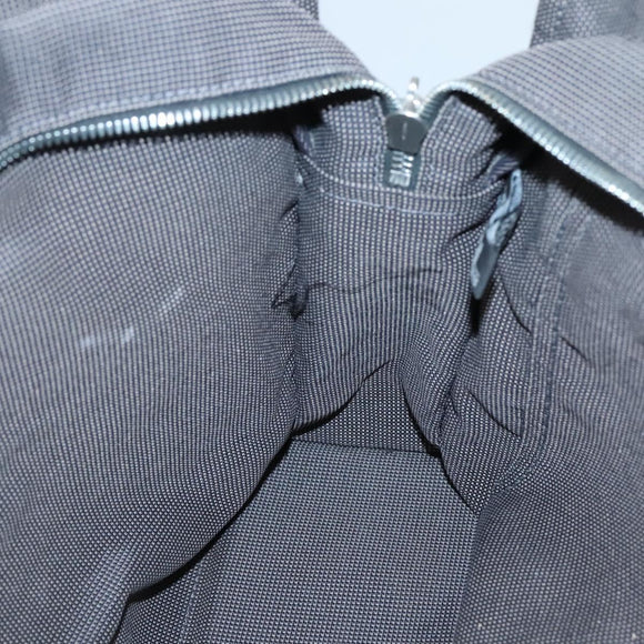 HERMES Her Line MM Hand Bag Canvas Gray Silver Auth 141514