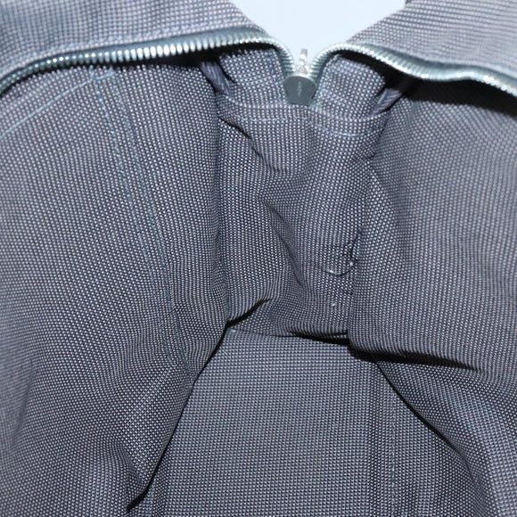 HERMES Her Line MM Hand Bag Canvas Gray Silver Auth 141514