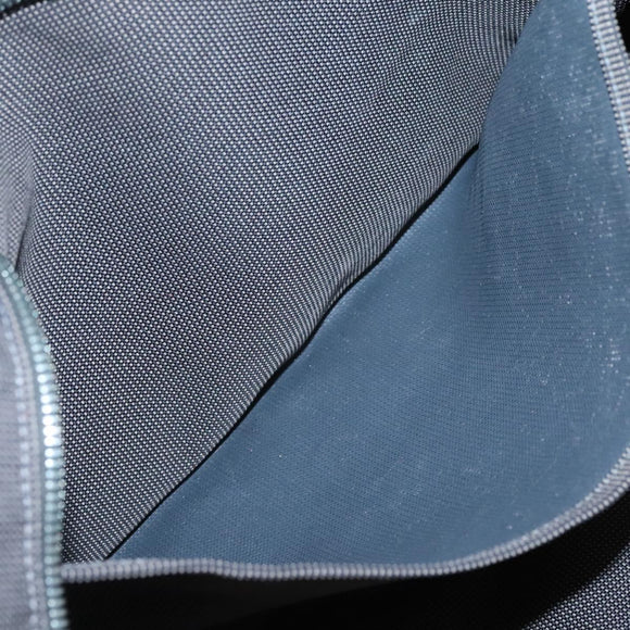 HERMES Her Line MM Hand Bag Canvas Gray Silver Auth 141514