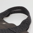 HERMES Her Line MM Hand Bag Canvas Gray Silver Auth 141514-8