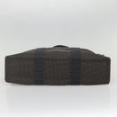 HERMES Her Line MM Hand Bag Canvas Gray Silver Auth 141514-5