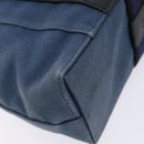 HERMES Trocha Horizontal Zonal MM Tote Bag Canvas Blue Silver Auth 141515-11