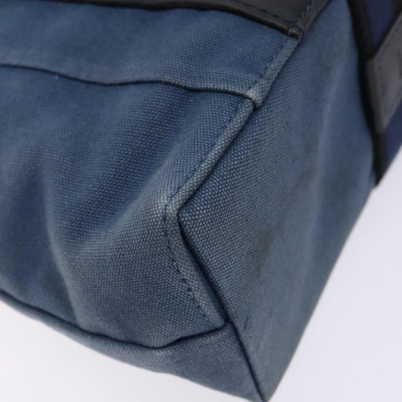 HERMES Trocha Horizontal Zonal MM Tote Bag Canvas Blue Silver Auth 141515