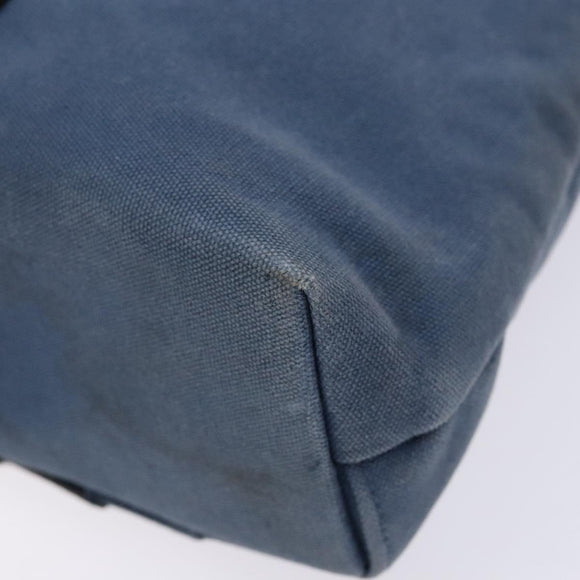 HERMES Trocha Horizontal Zonal MM Tote Bag Canvas Blue Silver Auth 141515