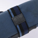 HERMES Trocha Horizontal Zonal MM Tote Bag Canvas Blue Silver Auth 141515-14