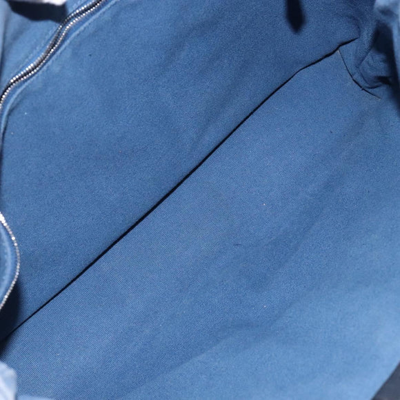 HERMES Trocha Horizontal Zonal MM Tote Bag Canvas Blue Silver Auth 141515