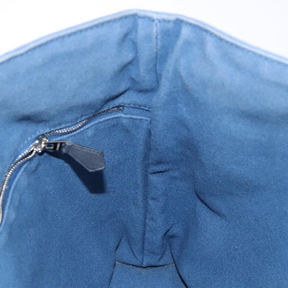 HERMES Trocha Horizontal Zonal MM Tote Bag Canvas Blue Silver Auth 141515