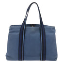 HERMES Trocha Horizontal Zonal MM Tote Bag Canvas Blue Silver Auth 141515-3