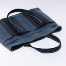 HERMES Trocha Horizontal Zonal MM Tote Bag Canvas Blue Silver Auth 141515-6
