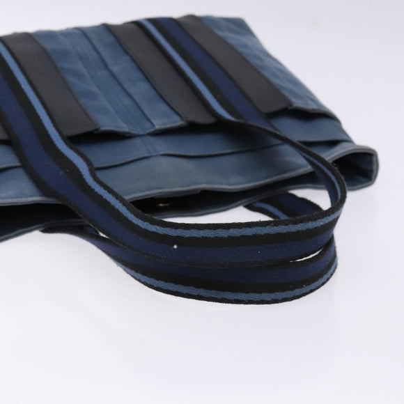 HERMES Trocha Horizontal Zonal MM Tote Bag Canvas Blue Silver Auth 141515