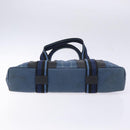 HERMES Trocha Horizontal Zonal MM Tote Bag Canvas Blue Silver Auth 141515-9