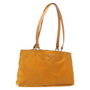 PRADA Shoulder Bag Nylon Orange Gold Auth 141517-1