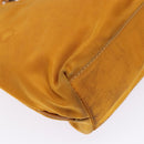 PRADA Shoulder Bag Nylon Orange Gold Auth 141517-17