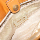 PRADA Shoulder Bag Nylon Orange Gold Auth 141517-19