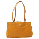 PRADA Shoulder Bag Nylon Orange Gold Auth 141517-13