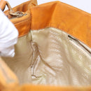 PRADA Shoulder Bag Nylon Orange Gold Auth 141517-21