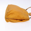 PRADA Shoulder Bag Nylon Orange Gold Auth 141517-3