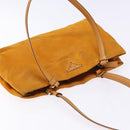 PRADA Shoulder Bag Nylon Orange Gold Auth 141517-6