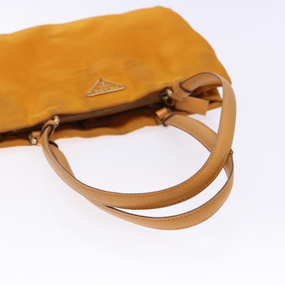 PRADA Shoulder Bag Nylon Orange Gold Auth 141517