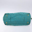 PRADA Shoulder Bag Nylon Blue Gold Auth 141518-5