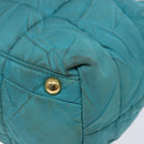 PRADA Shoulder Bag Nylon Blue Gold Auth 141518-14