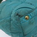 PRADA Shoulder Bag Nylon Blue Gold Auth 141518-10