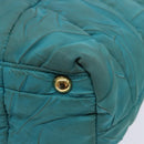 PRADA Shoulder Bag Nylon Blue Gold Auth 141518-15