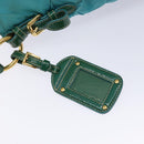 PRADA Shoulder Bag Nylon Blue Gold Auth 141518-17