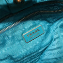PRADA Shoulder Bag Nylon Blue Gold Auth 141518-19