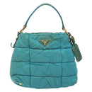 PRADA Shoulder Bag Nylon Blue Gold Auth 141518-13