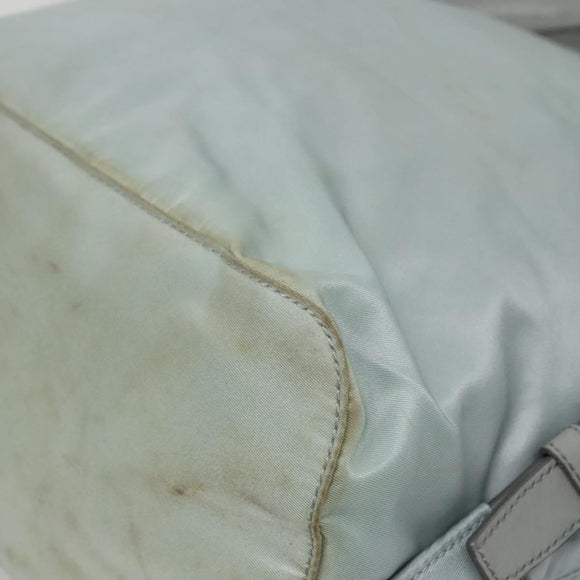 PRADA Backpack Nylon Light Blue Silver Auth 141519