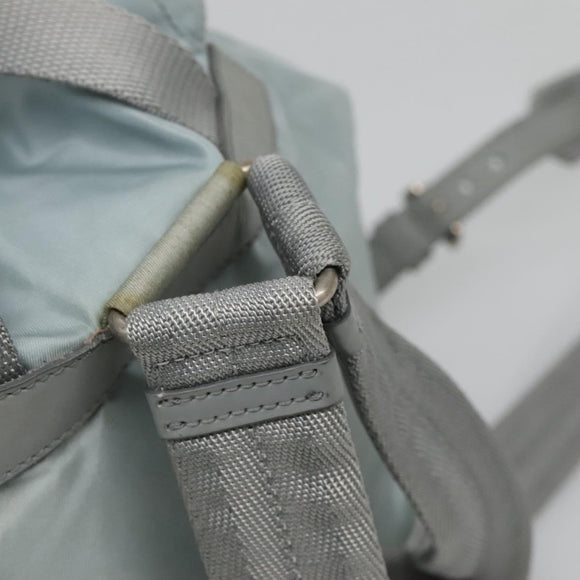 PRADA Backpack Nylon Light Blue Silver Auth 141519