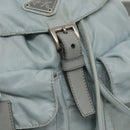 PRADA Backpack Nylon Light Blue Silver Auth 141519-10
