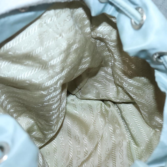 PRADA Backpack Nylon Light Blue Silver Auth 141519
