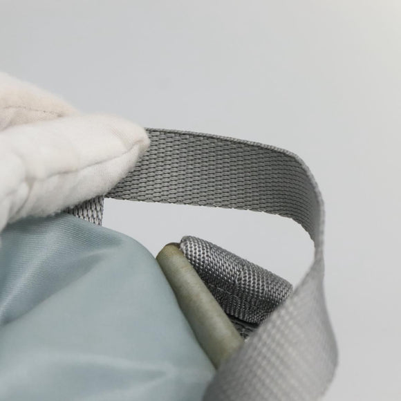 PRADA Backpack Nylon Light Blue Silver Auth 141519